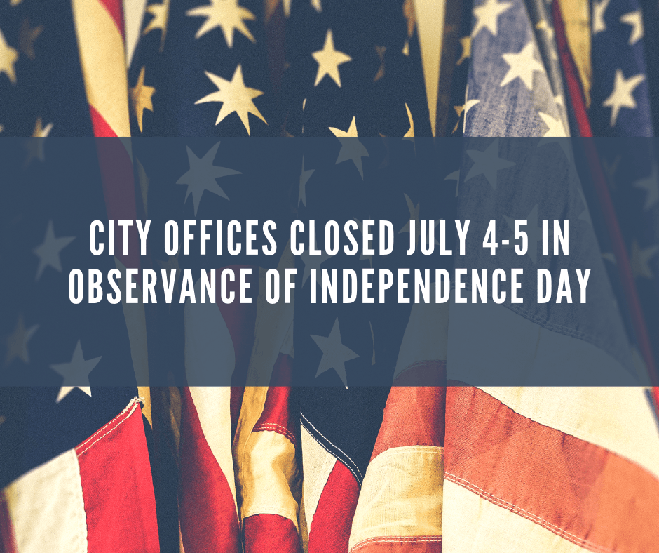 City hall closed for independence day
