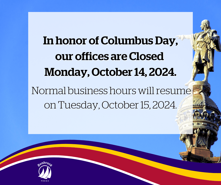 Closed for Columbus Day